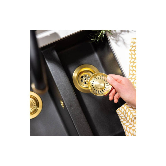 Abode 90mm Propeller Design Basket Strainer Waste - Brushed Brass Image 2