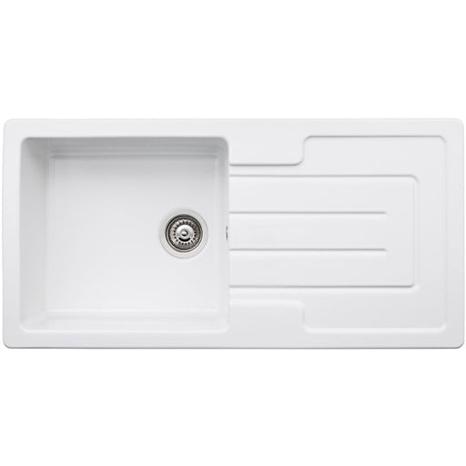 Abode Acton 1B & Drainer Ceramic Inset Sink - White Image 1