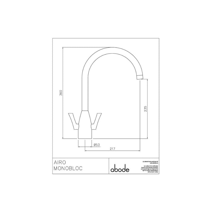 Abode Airo Monobloc Mixer Tap Image 2