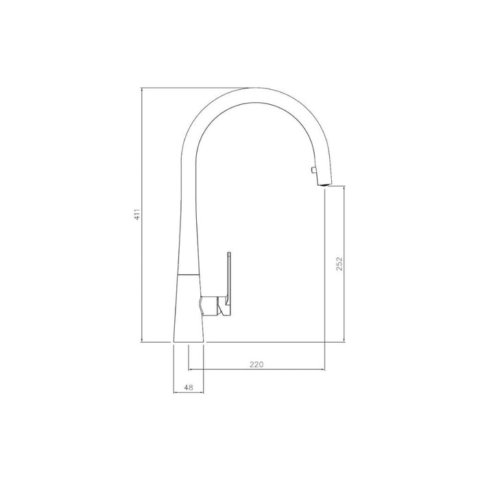 Abode Coniq R Single Lever Mixer Tap w/Pull Out Image 3