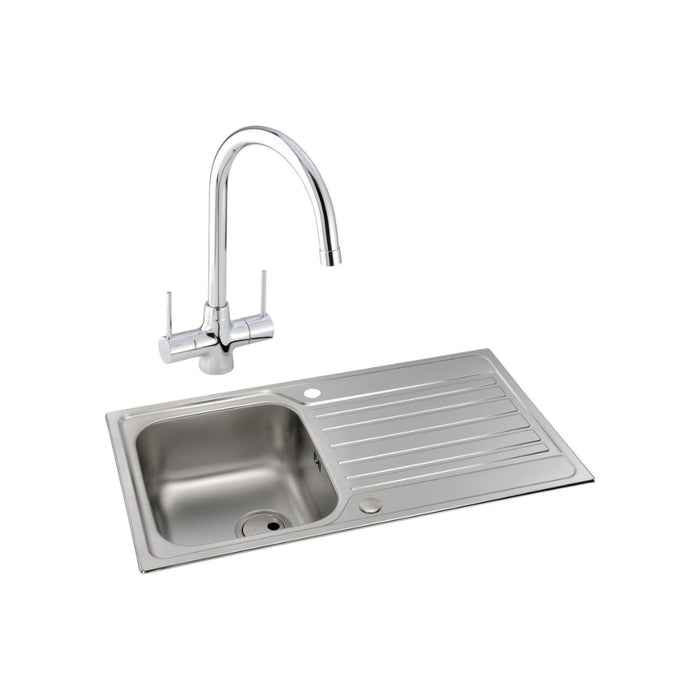 Abode Connekt 1B Inset St/Steel Sink Tap Pack