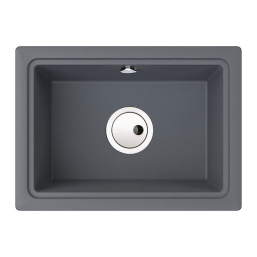 Abode Denton Compact 1B Undermount Sink - Grey Metallic Image 1