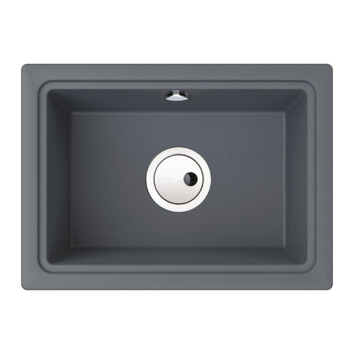 Abode Denton Compact 1B Undermount Sink - Grey Metallic Image 1