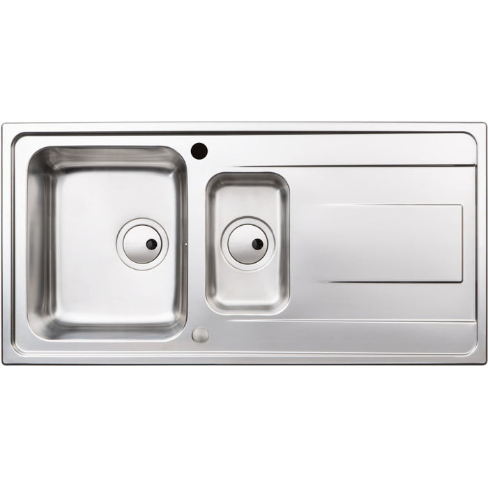 Abode Ixis 1.5B & Drainer Inset Sink - St/Steel Image 1