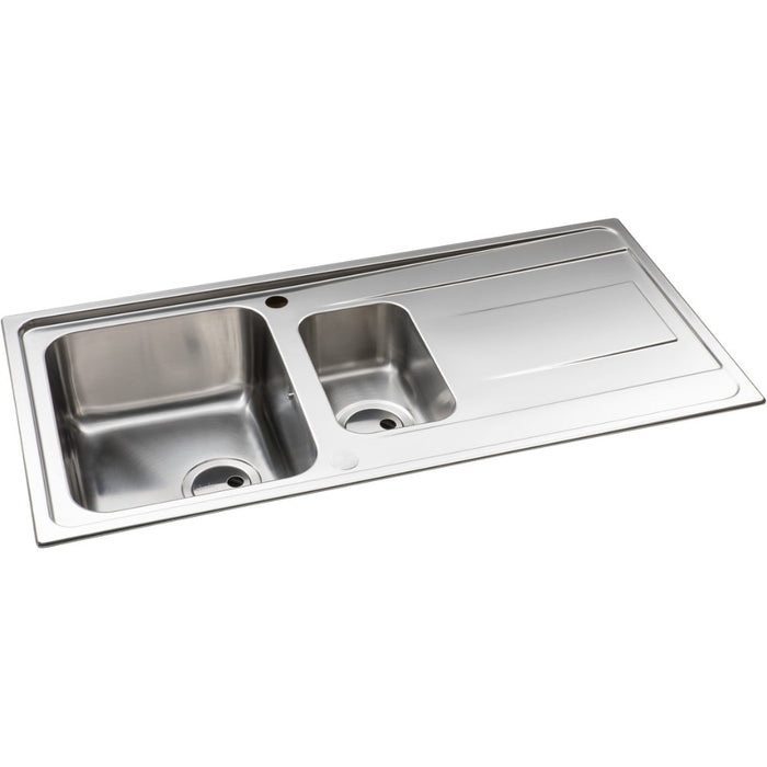 Abode Ixis 1.5B & Drainer Inset Sink - St/Steel Image 2