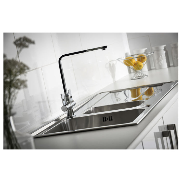 Abode Ixis 1.5B & Drainer Inset Sink - St/Steel Image 3