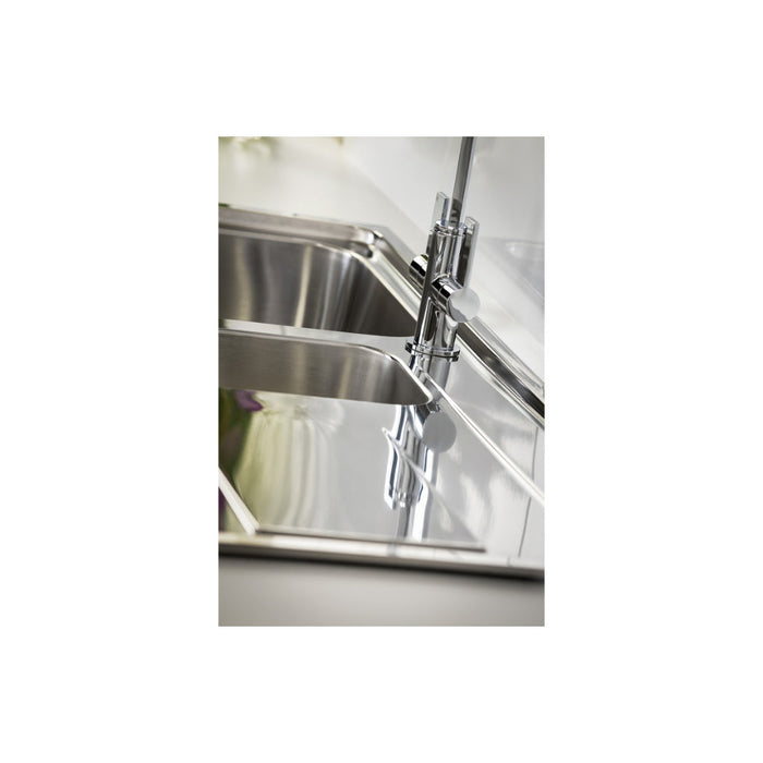 Abode Ixis 1.5B & Drainer Inset Sink - St/Steel Image 6