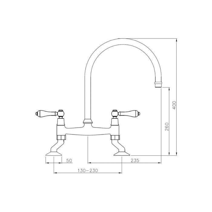 Abode Ludlow Bridge Mixer Tap Image 8