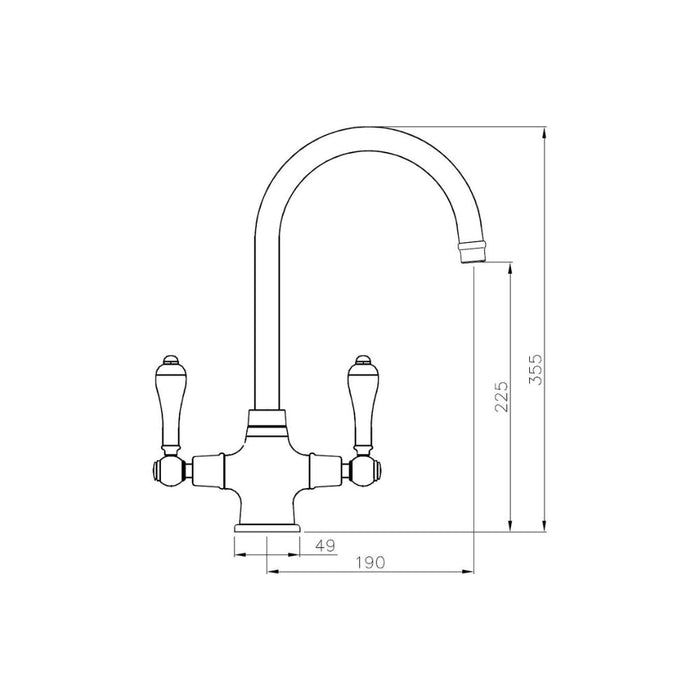 Abode Ludlow Monobloc Mixer Tap Image 6