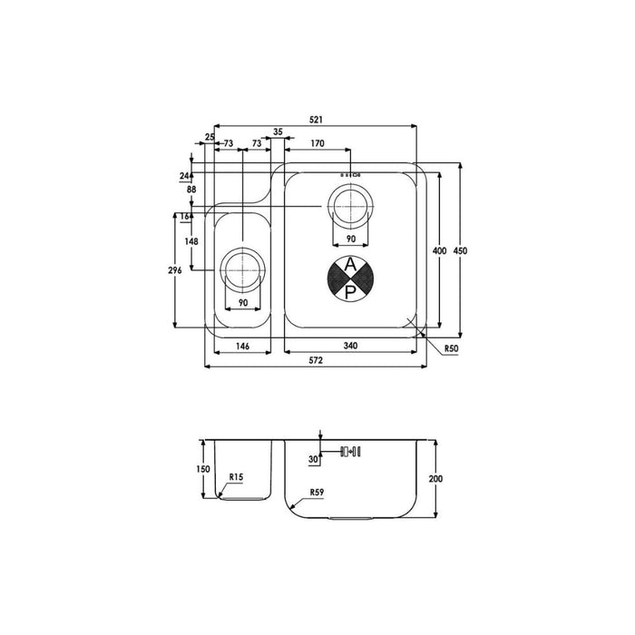 Abode Matrix 1.5B Undermount St/Steel Sink Tap Pack Image 7