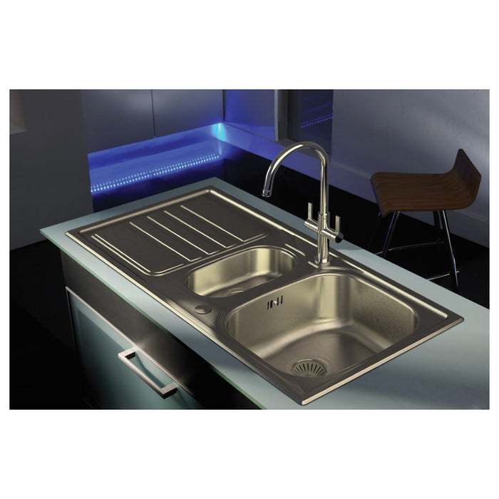 Abode Mikro 1.5B & Drainer Inset Sink (Boxed inc. wastes) - St/Steel Image 3