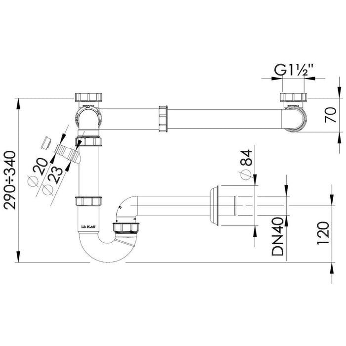 Abode Multi Bowl Pipework Kit - White Image 2