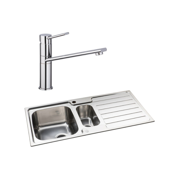 Abode Neron 1.5B Inset St/Steel Sink Tap Pack
