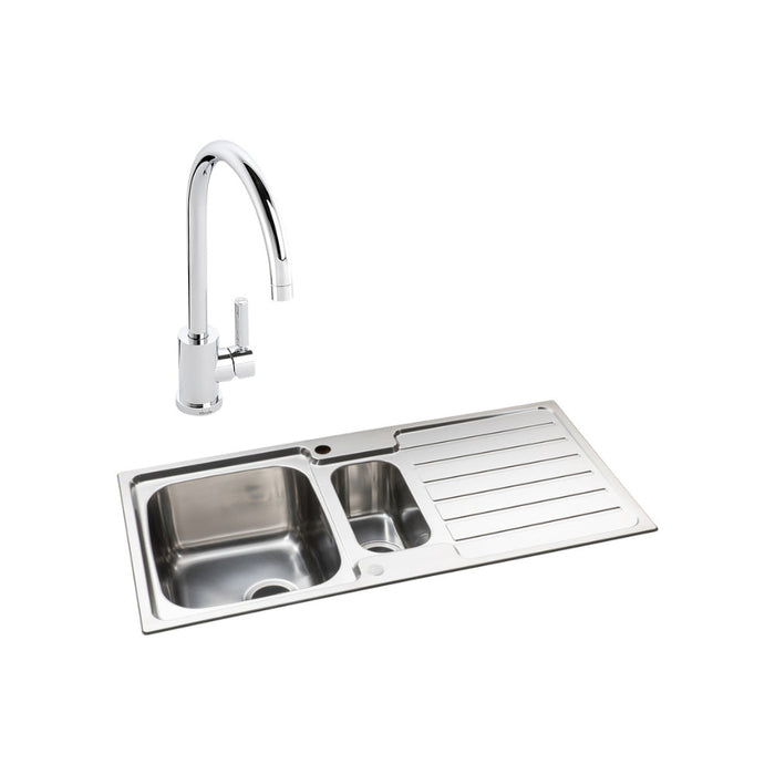 Abode Neron 1.5B Inset St/Steel Sink Tap Pack Image 12