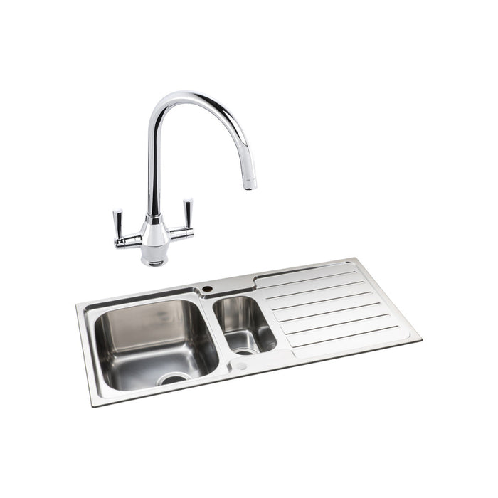 Abode Neron 1.5B Inset St/Steel Sink Tap Pack Image 8