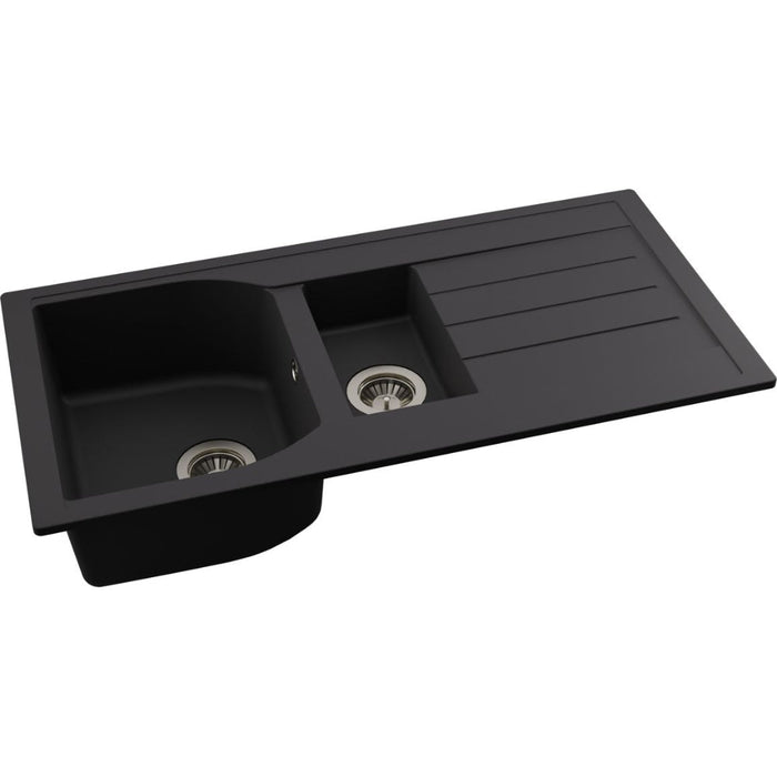 Abode Oriel 1.5B Inset Black Granite Sink Tap Pack Image 1
