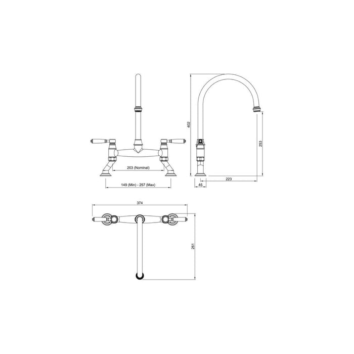 Abode Oxbury Bridge Mixer Tap Image 5