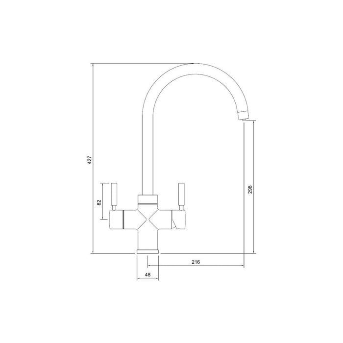 Abode Prostream 3 IN 1 Swan Spout Monobloc Tap Image 10
