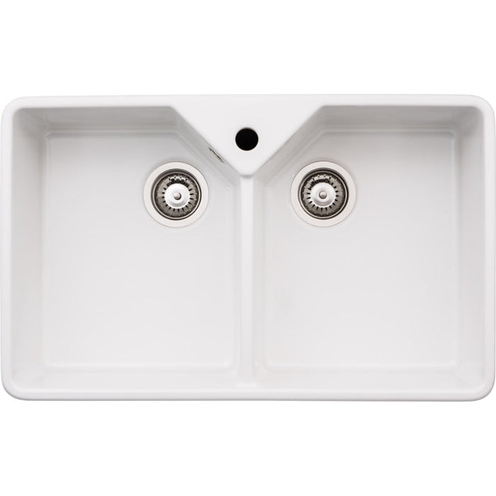 Abode Provincial Large 2B Undermount Sink - White Image 1