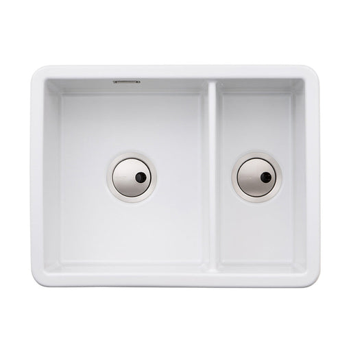 Abode Sandon 1.5B Ceramic Undermount/Inset Sink - White Image 1