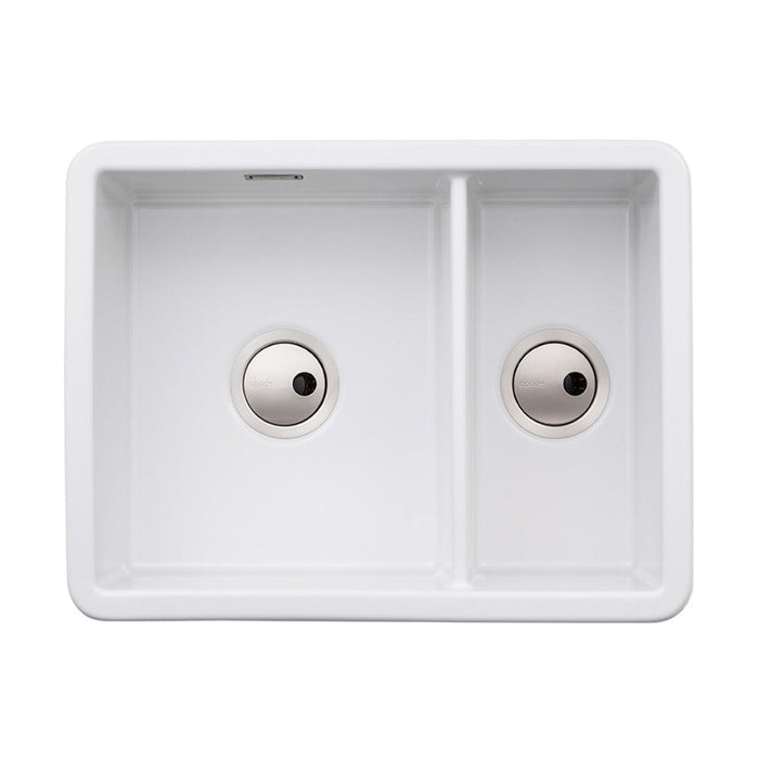 Abode Sandon 1.5B Ceramic Undermount/Inset Sink - White Image 1
