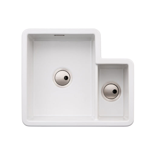 Abode Sandon 1.5B LH Ceramic Undermount/Inset Sink - White Image 1