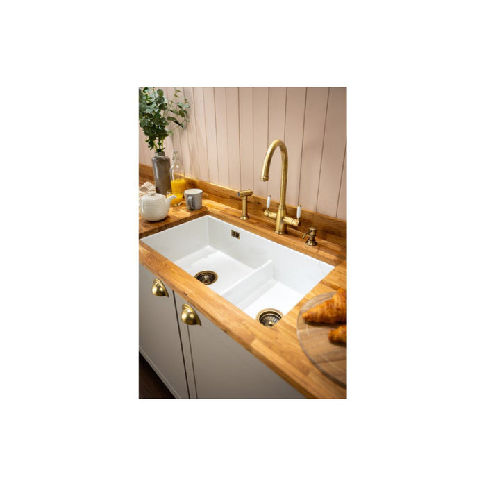 Abode Sandon 1.75B Ceramic Undermount/Inset Sink - White Image 3