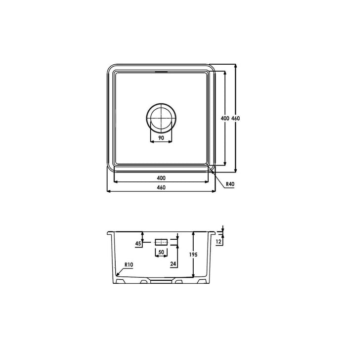 Abode Sandon 1B Ceramic Undermount/Inset Sink - White Image 3