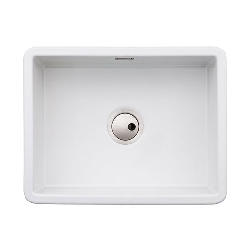 Abode Sandon Large 1B Ceramic Undermount/Inset Sink - White Image 1