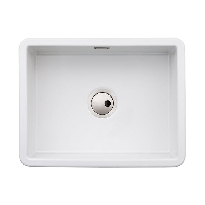 Abode Sandon Large 1B Ceramic Undermount/Inset Sink - White Image 1