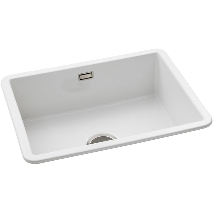 Abode Sandon Large 1B Ceramic Undermount/Inset Sink - White Image 2