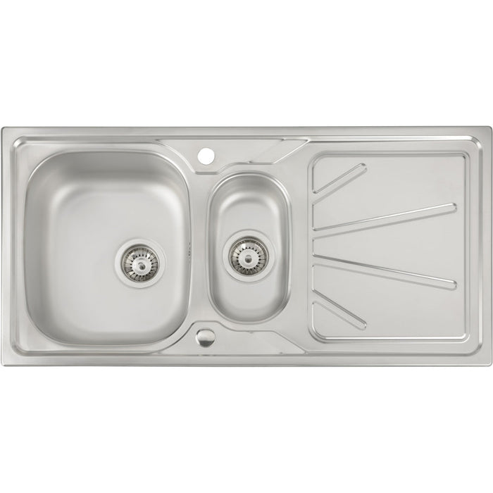 Abode Trydent 1.5B & Drainer Inset Sink - St/Steel Image 1