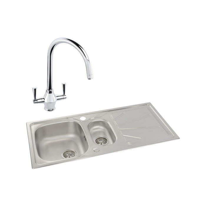Abode Trydent 1.5B Inset St/Steel Sink Tap Pack