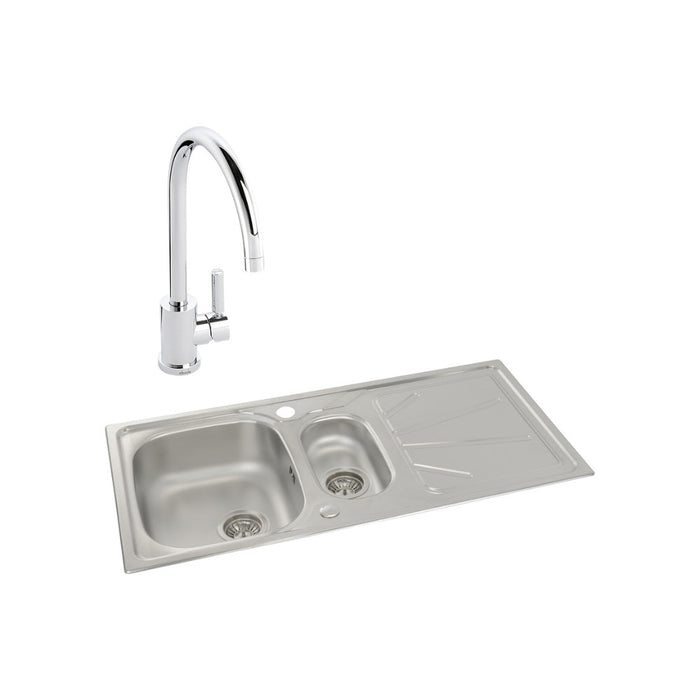 Abode Trydent 1.5B Inset St/Steel Sink Tap Pack