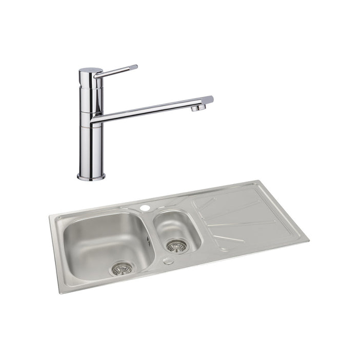 Abode Trydent 1.5B Inset St/Steel Sink Tap Pack