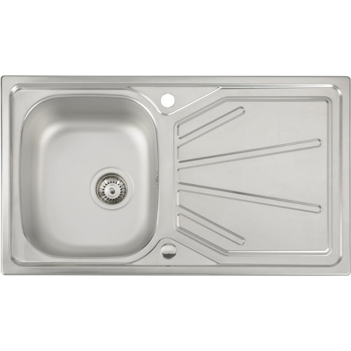Abode Trydent 1B & Drainer Inset Sink - St/Steel Image 1