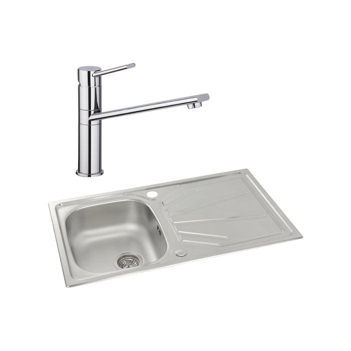 Abode Trydent 1B Inset St/Steel Sink & Tap Pack