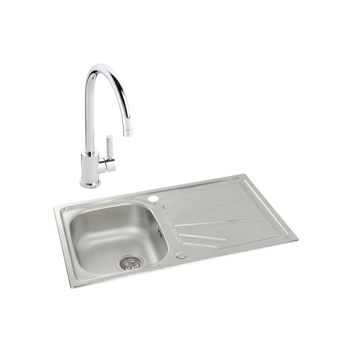 Abode Trydent 1B Inset St/Steel Sink & Tap Pack Image 12
