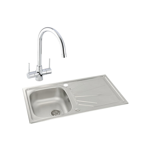 Abode Trydent 1B Inset St/Steel Sink & Tap Pack Image 1