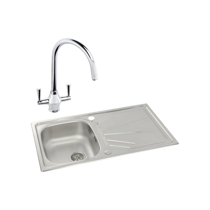 Abode Trydent 1B Inset St/Steel Sink & Tap Pack Image 8