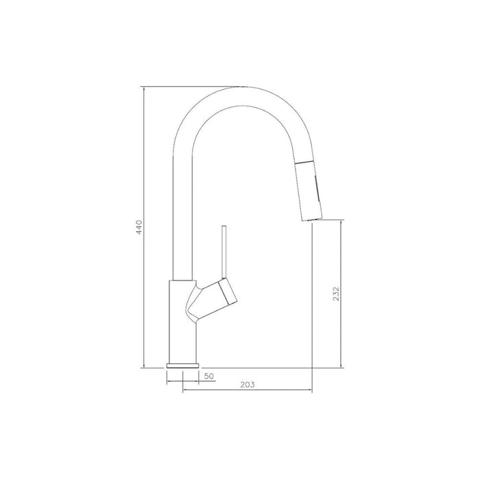 Abode Virtue Nero Mixer Tap w/Pull Out - Chrome Image 4