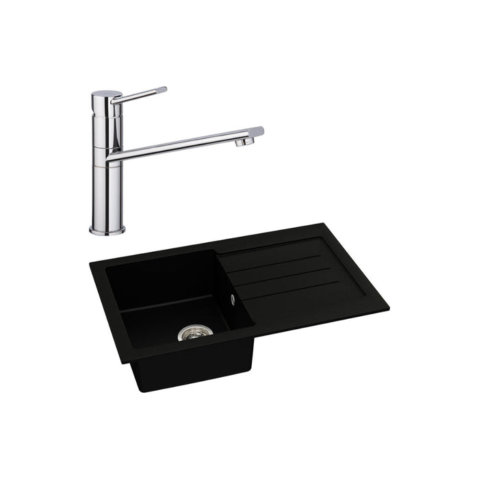 Abode Xcite 1B Inset Black Metallic Sink Tap Pack Image 17