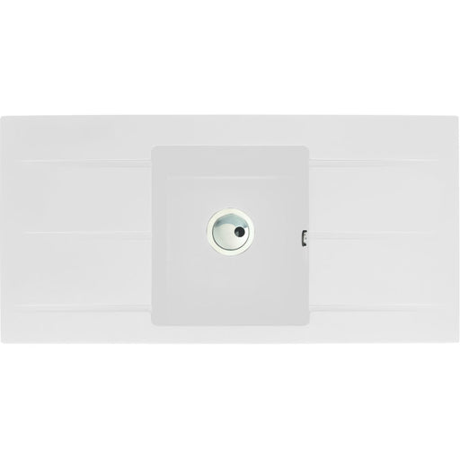 Abode Zero 1B & Double Drainer Granite Inset Sink - White Image 1