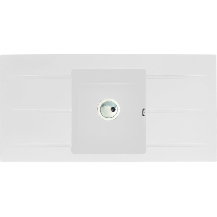 Abode Zero 1B & Double Drainer Granite Inset Sink - White Image 1