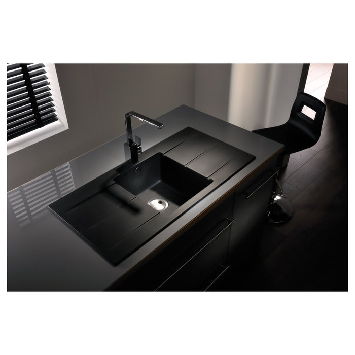 Abode Zero 1B & Double Drainer Granite Inset Sink - White Image 3