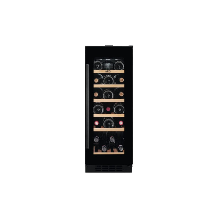 AEG AWS4020B5B B/U 30cm Wine Cabinet - Black Glass Image 1
