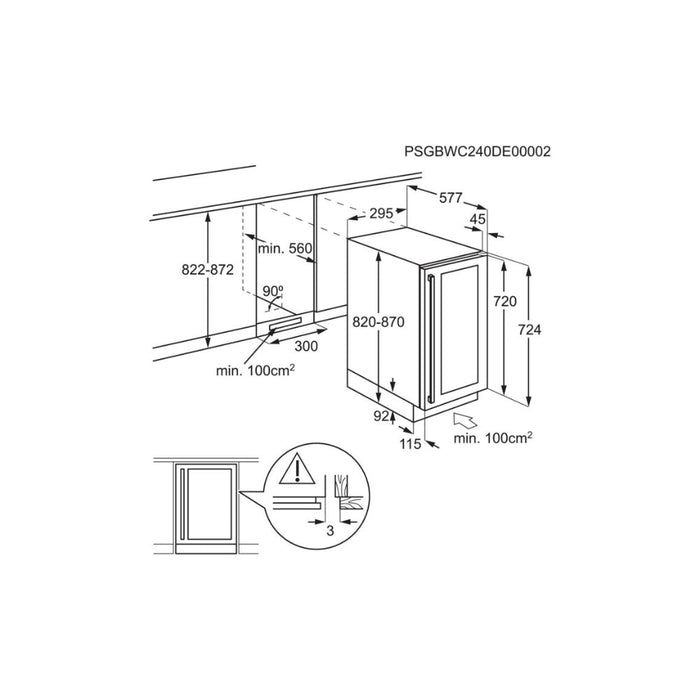 AEG AWS4020B5B B/U 30cm Wine Cabinet - Black Glass Image 8