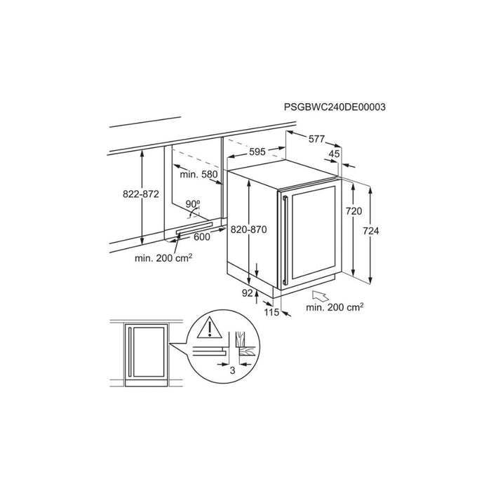 AEG AWS4052B5B B/U 60cm Wine Cabinet - Black Glass Image 8