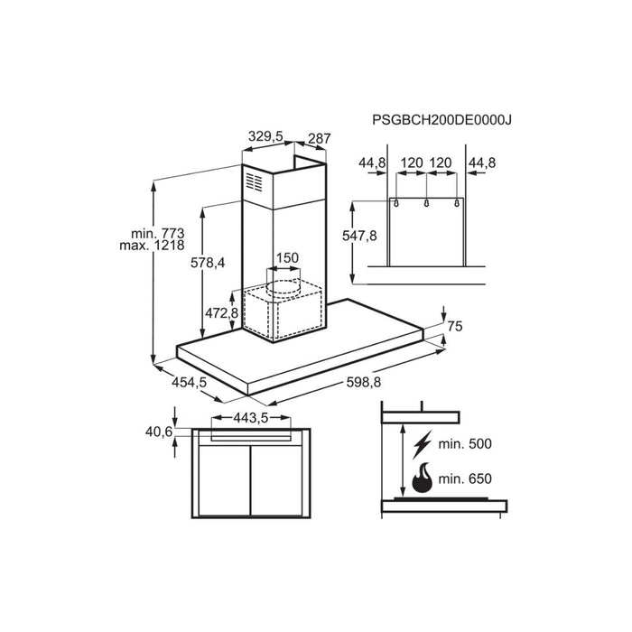 AEG DBK6680HG 60cm Box Design Chimney Hood - St/Steel Image 5
