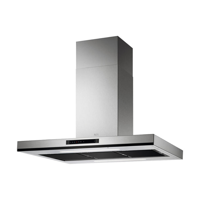 AEG DIK6180HG 100cm Island Hood - Black Glass & St/Steel Image 1